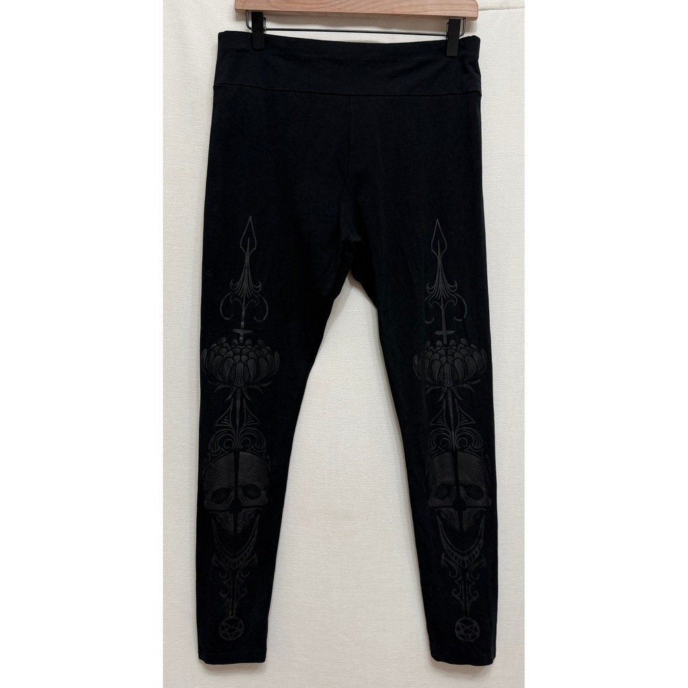 Killstar Women Leggings Black Skull Pentagram Graphic Goth Occult Aesthetic XL